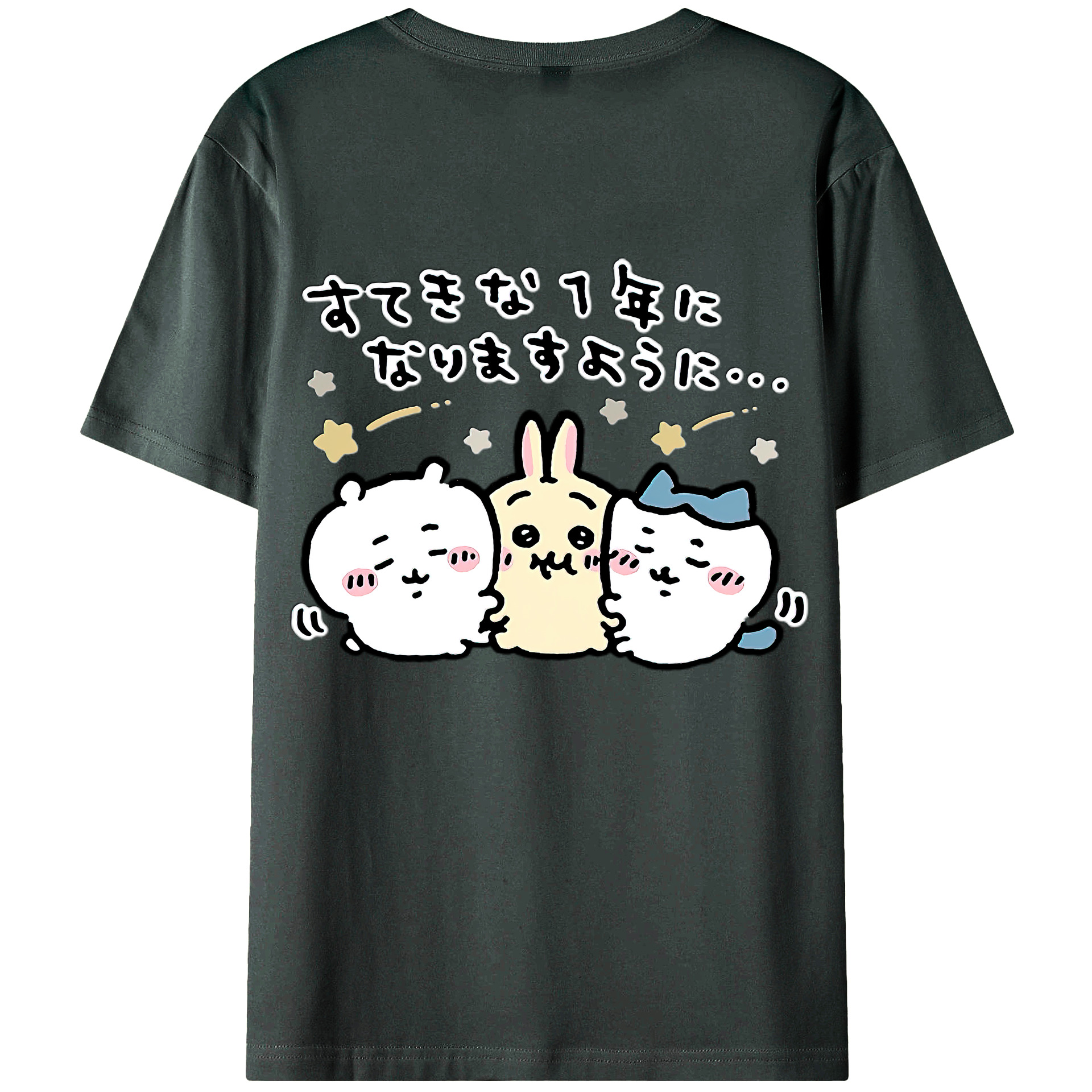 （画像用） ちいかわ ちいかわ Chii-kawa chiikawa 綿100％ メンズ半袖Tシャツ（バックプリント） 通気性